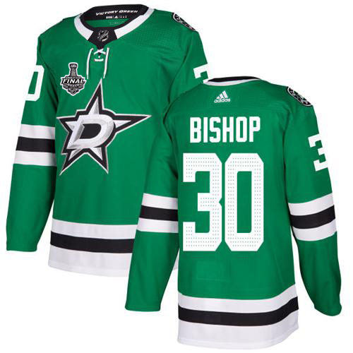 Adidas Men Dallas Stars #30 Ben Bishop Green Home Authentic 2020 Stanley Cup Final Stitched NHL Jersey